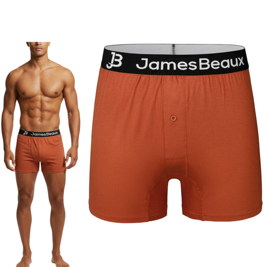 Men's Orange 95% Viscose from Bamboo Boxer Shorts