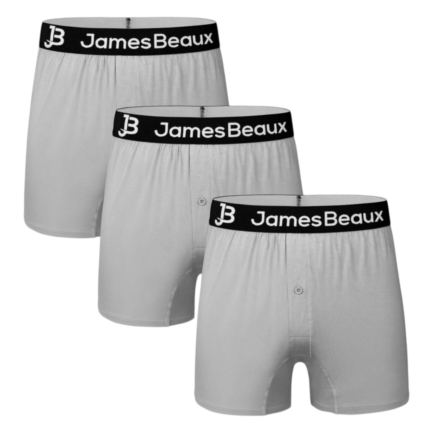 3-Pack Men's Heather Gray 95% Bamboo Boxer Shorts