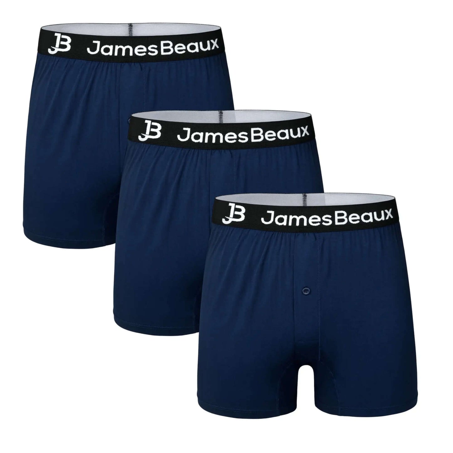 3-Pack Men's Navy Blue 95% Bamboo Boxer Shorts