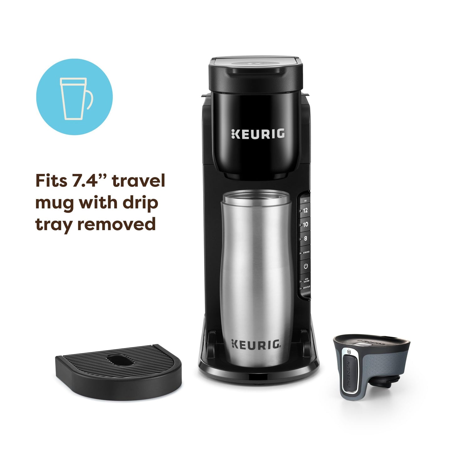 Keurig K-Express Single Serve K-Cup Pod Coffee Maker, 3 Brew Sizes, Strong Button Feature, 42oz Removable Reservoir, Black