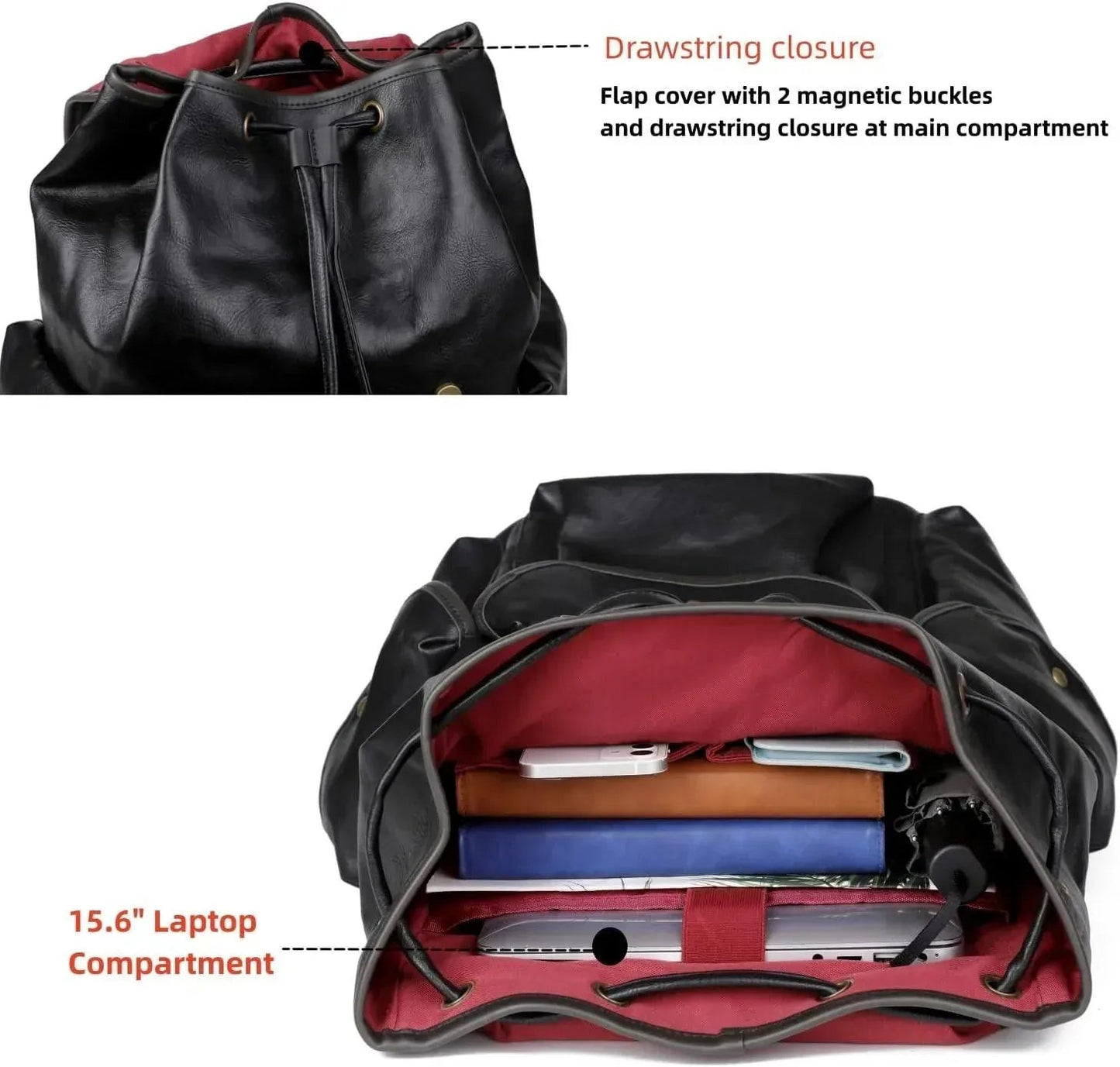 Leather Laptop Backpack – 15.6″ Eco-Friendly Professional Pack