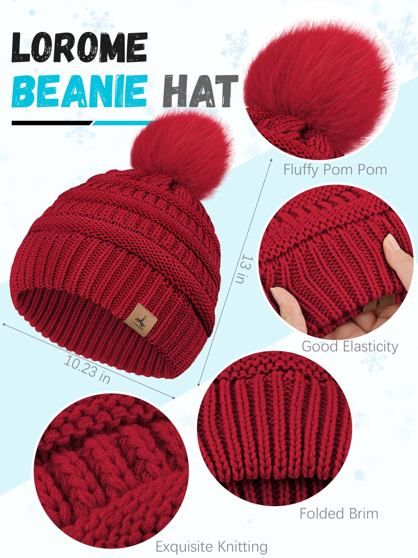 Winter Hat, Scarf, Gloves, and Ear Warmer Set for Women