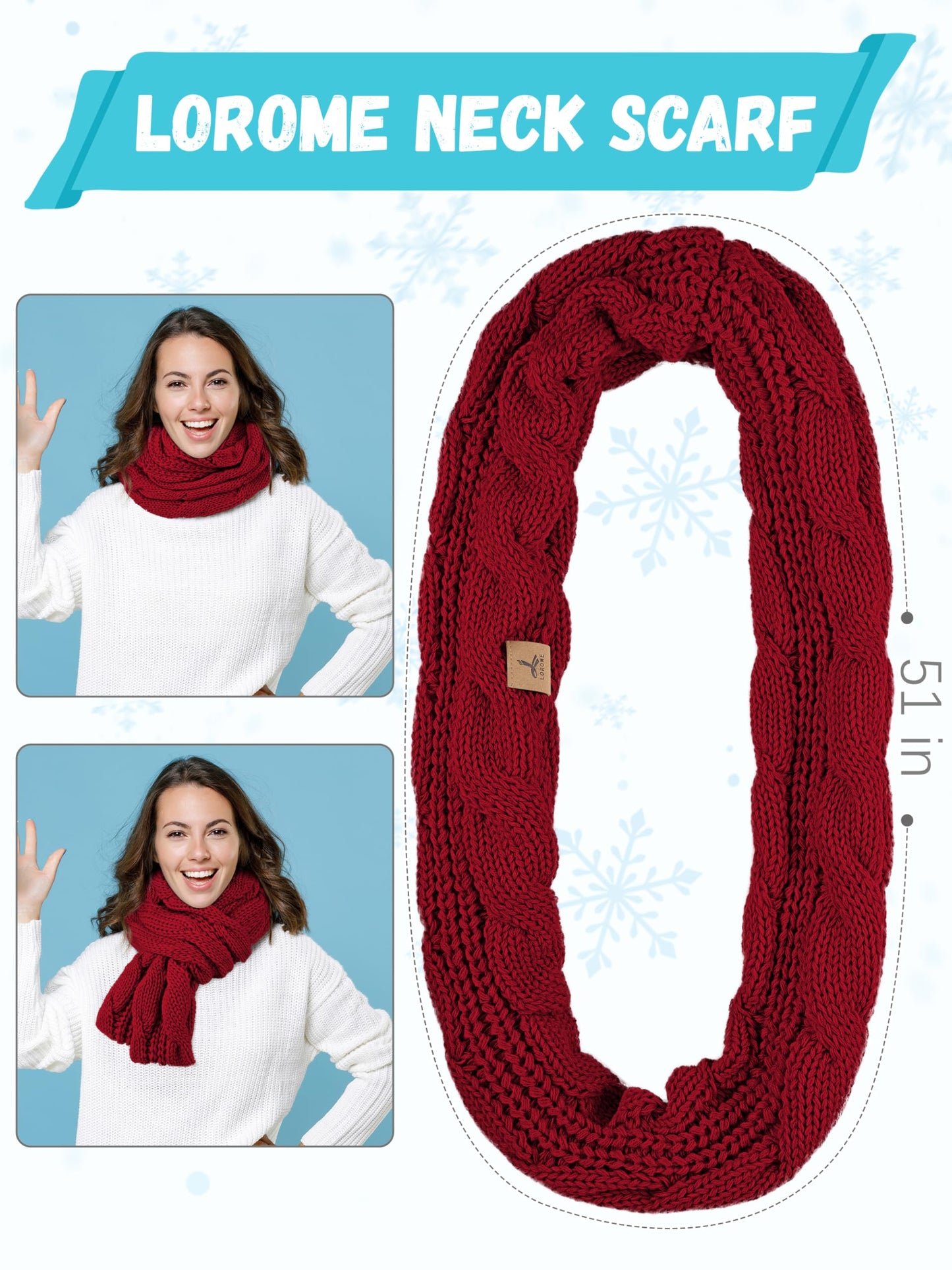 Winter Hat, Scarf, Gloves, and Ear Warmer Set for Women