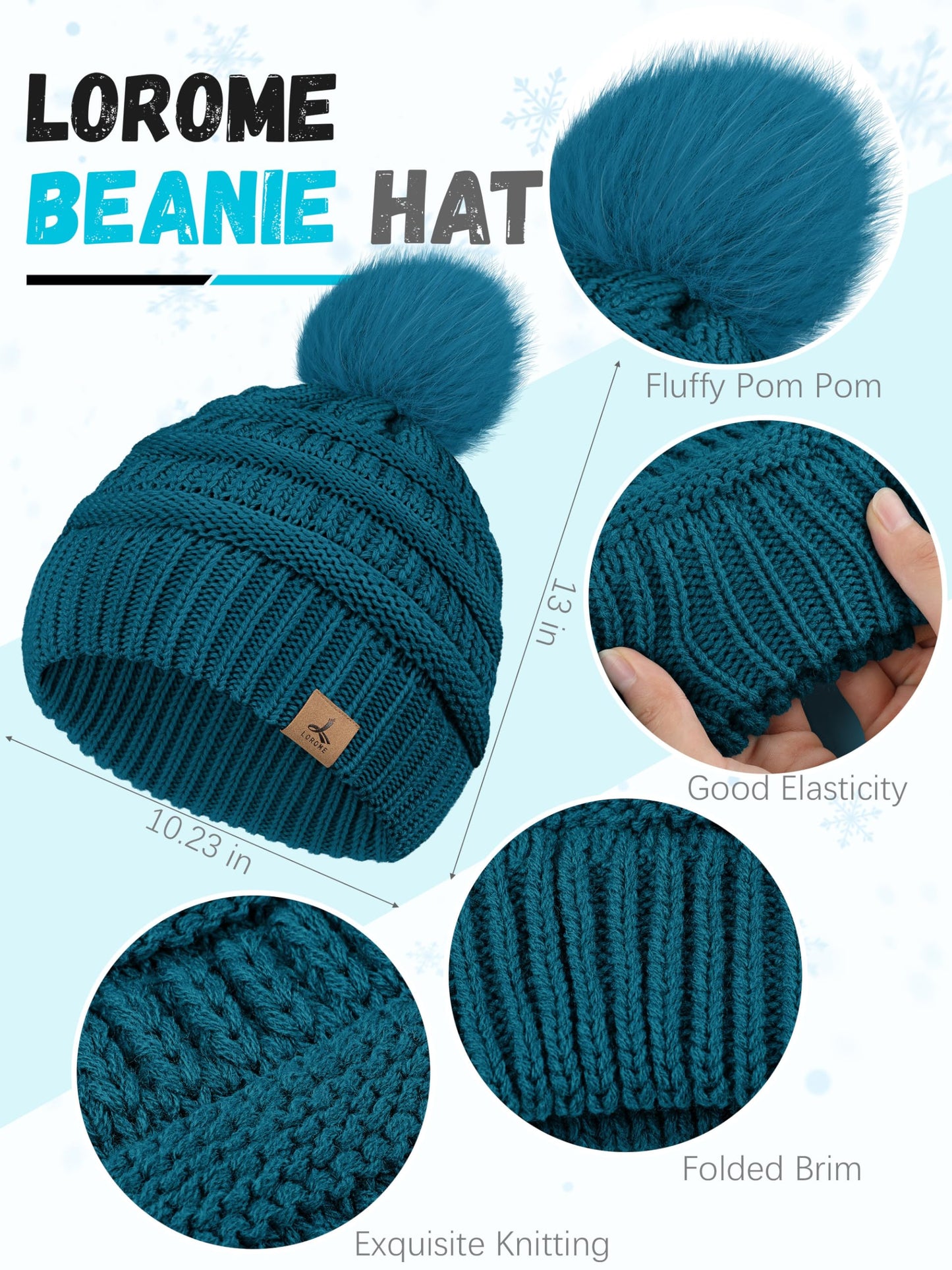 Winter Hat, Scarf, Gloves, and Ear Warmer Set for Women