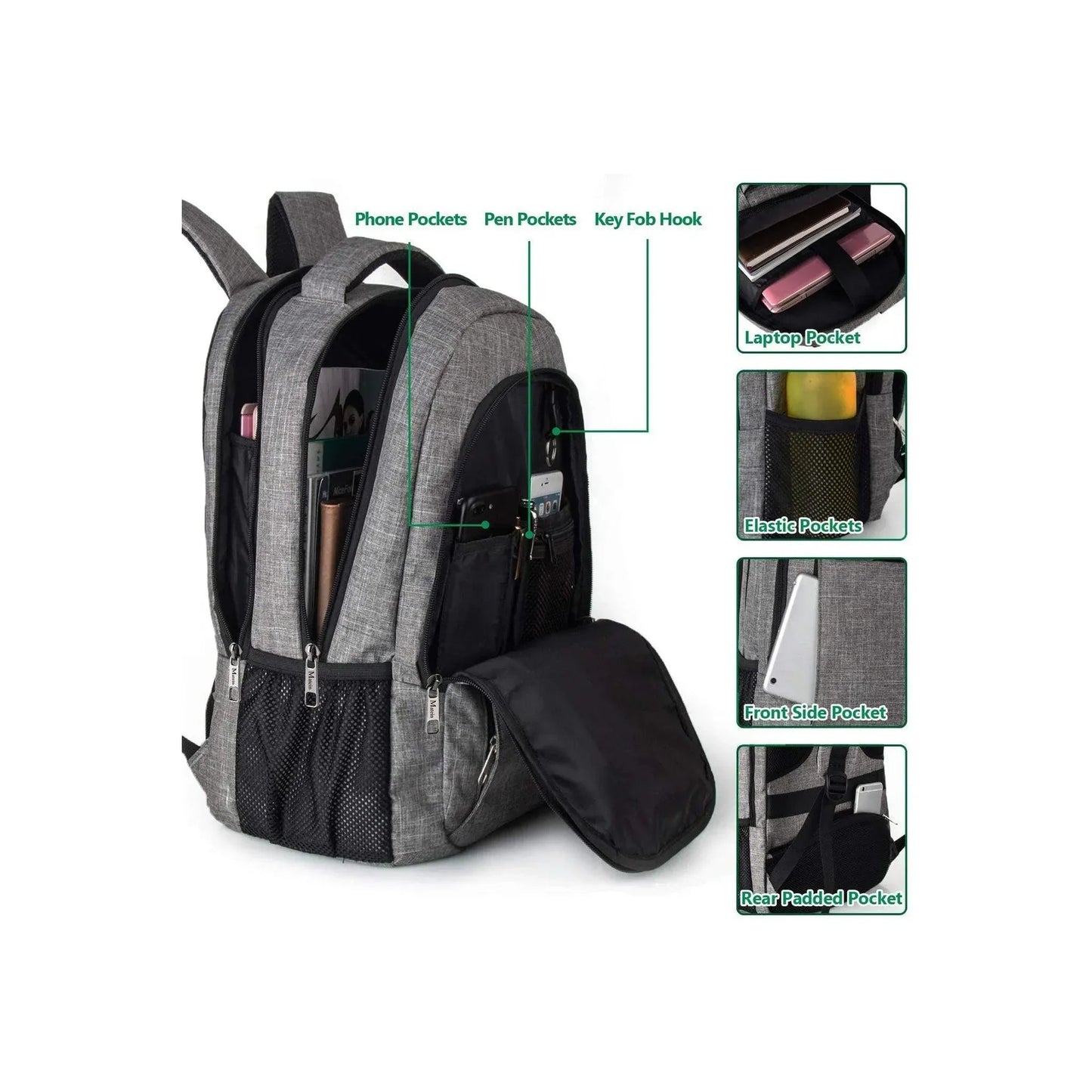 18" Anti-Theft Travel Backpack – Secure & Connected