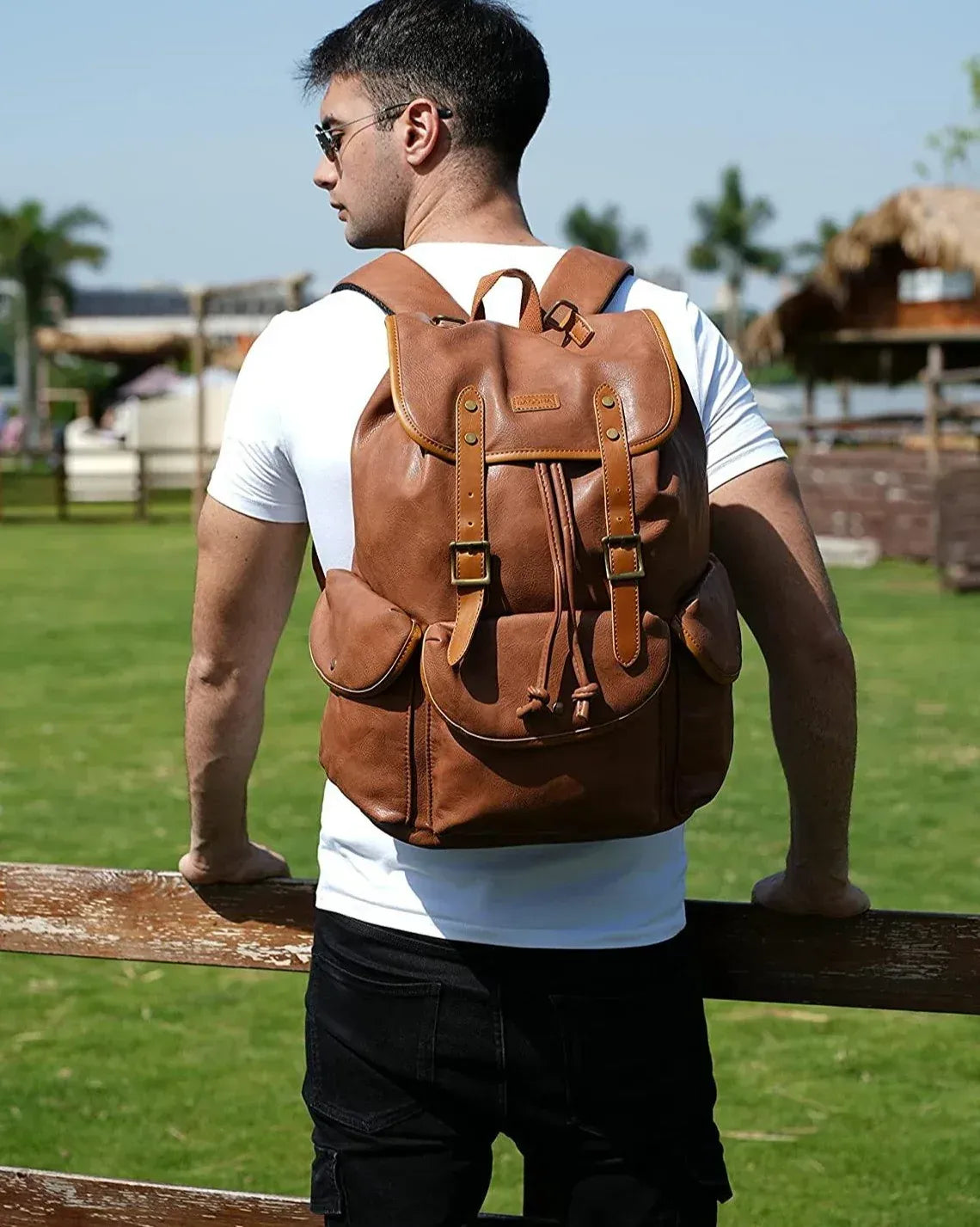 Leather Laptop Backpack – 15.6″ Eco-Friendly Professional Pack